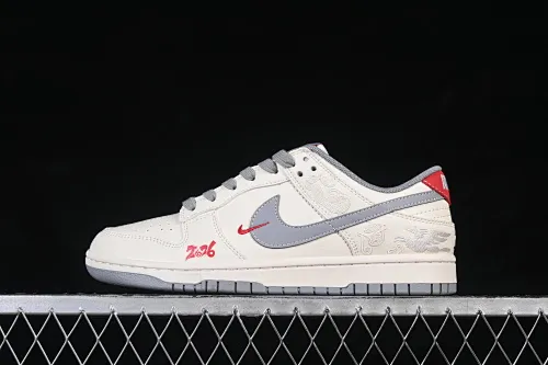 All categories Nk SB Dunk Series Nk SB Dunk Low High-end customized low-top sneakers Nike SB Dunk Low Year of the Horse limited edition White and gray Chinese style High-end customized low-top casual skate shoes FF9989-024